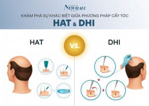 sự khác biệt giữa cấy tóc HAT và DHI